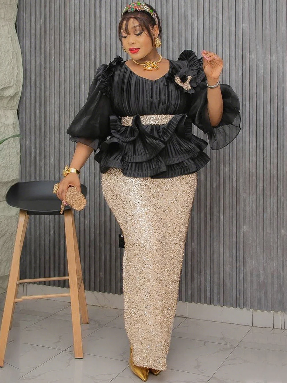 Elegant Women Party Dresses Wedding Prom Evening Gowns Birthday Luxury Dress African Dashiki Sequin Clothes Dubai Turkey Costume