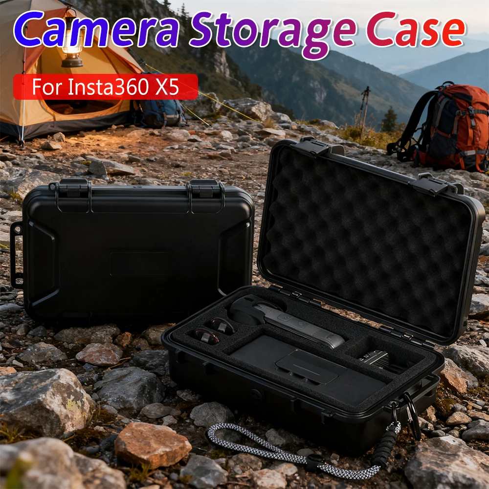 

Чехол для хранения камеры, жесткий корпус, водонепроницаемый защитный чемодан, дорожный чемодан для аксессуаров Insta360 X5