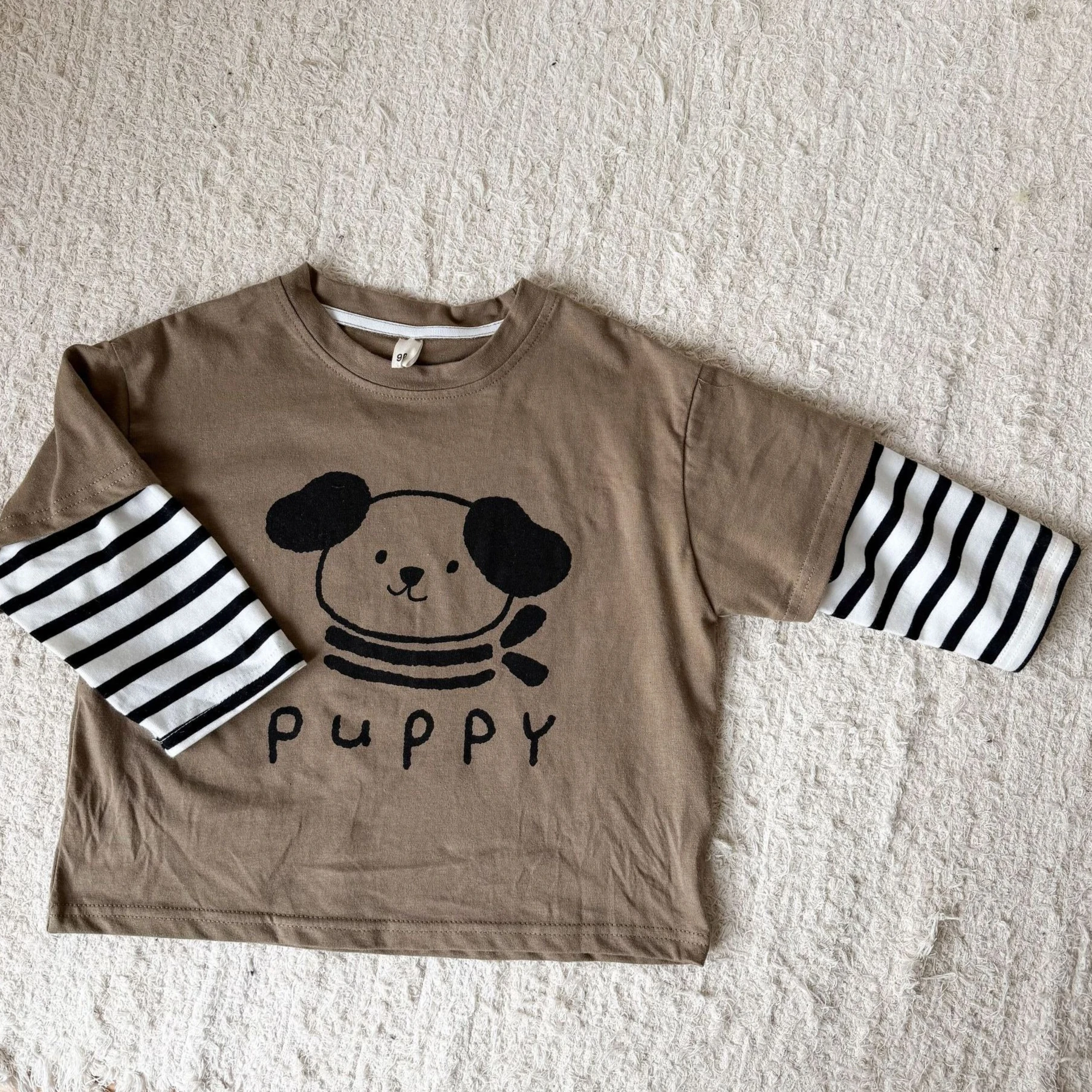 T-shirt 2026 Spring and Summer New Children's Clothing Korean Style Boys and Girls Foreign Pure Cotton Fake Two Striped T-shirts