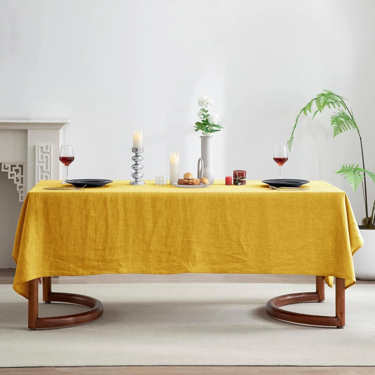 Einfache Tischdecke aus schlichtem Polyester, Tischdekoration für Hochzeiten, Feiertage, Küchentischdecke, weiche Tischdecke – Detail 4