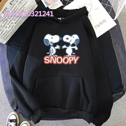 Snoopy Hoodies Aesthetic Cartoon Black Sweatshirt Harajuku Hoodie Women Fashion Loose Sweatshirt Winter Long Sleeve Hoodies