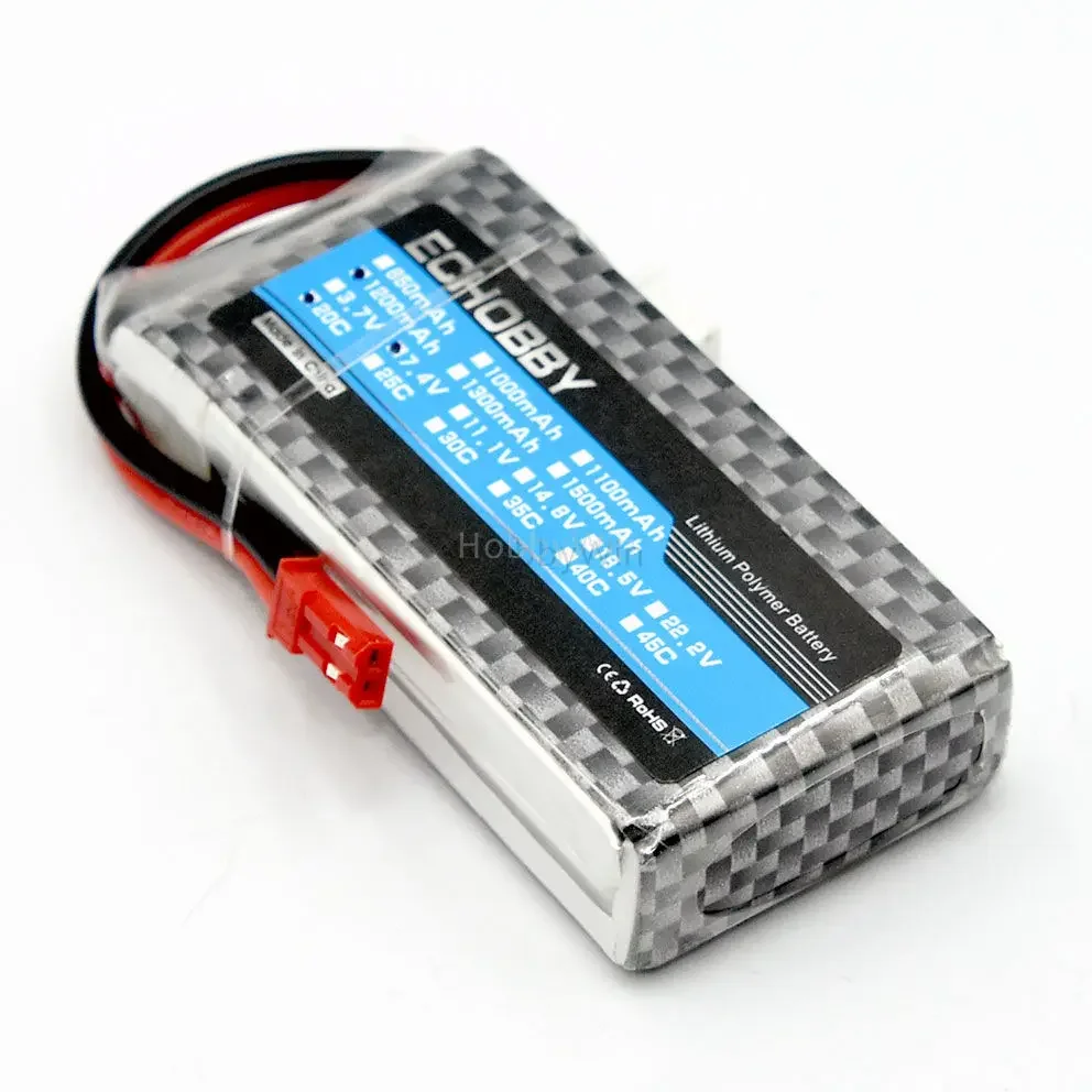 2S 7.4V 1200mAh 20C LiPO Battery JST plug for RC Helicopter Model Airplane Quadcopter FPV Drone