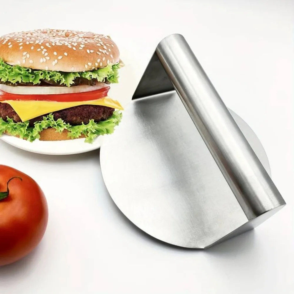 Prensa para hamburguesas Smash para plancha, prensa para parrilla de acero inoxidable, batidora redonda para hamburguesas y carne para cocina profesional y casera, sin óxido