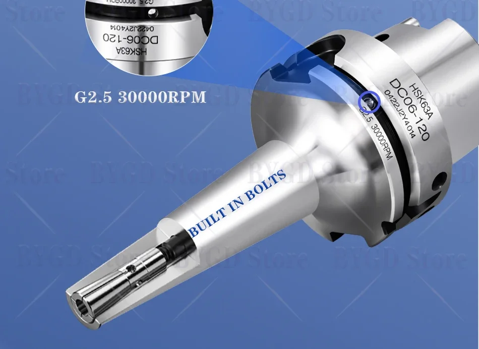 BYGD HSK63 HSK HSK63A DC SDC SDC6 SDC8 Hochgeschwindigkeits-Werkzeughalter Spannzange DC DC4 DC6 DC8 DC12 Spannzangenhalter Werkzeughalterung Werkzeug – Detail 11