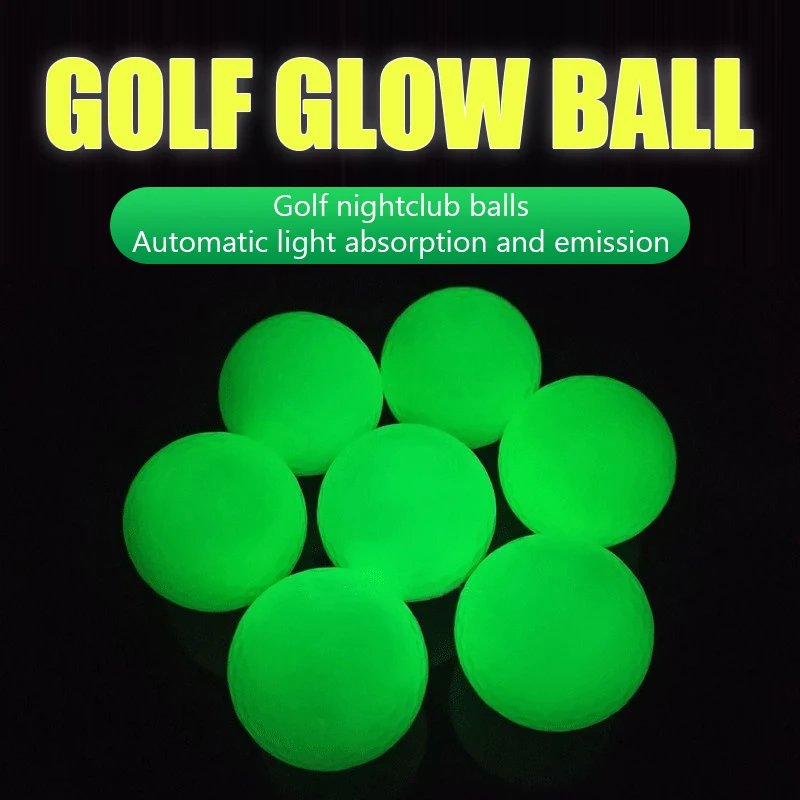 5pcs Glow Golf Balls For Night Sports Tournament Fluorescent Glowing In The Dark Golf Ball Long Lasting Bright Luminous Balls