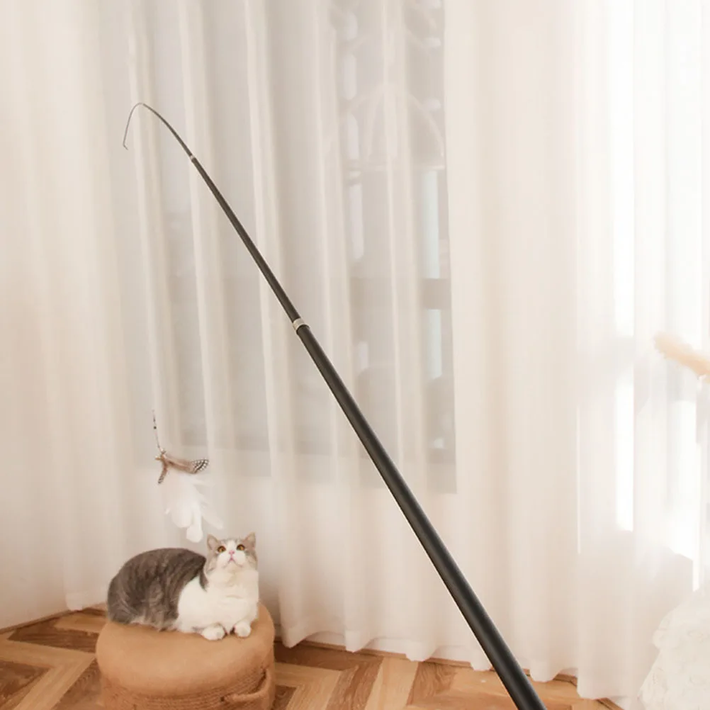 

Carbon Fiber Teaser Cat Fishing Pole Telescopic Fishing Pole Stick Wand Chasing Plaything Kitten Interactive Pet Toys