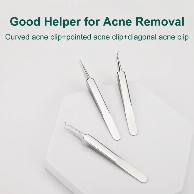 สแตนเลสสตีล Blackhead ชุดกำจัดสิวเข็มเจาะสิว Blemish Pimple Extractor Remover เข็ม Face Skin Care อุปกรณ์ทำความสะอาด