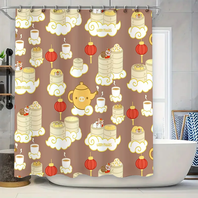 

Bathroom Shower Curtain Set Waterproof Vintage Floral Pattern Farmhouse Decor Modern Abstract Art Fabric Liner Washable