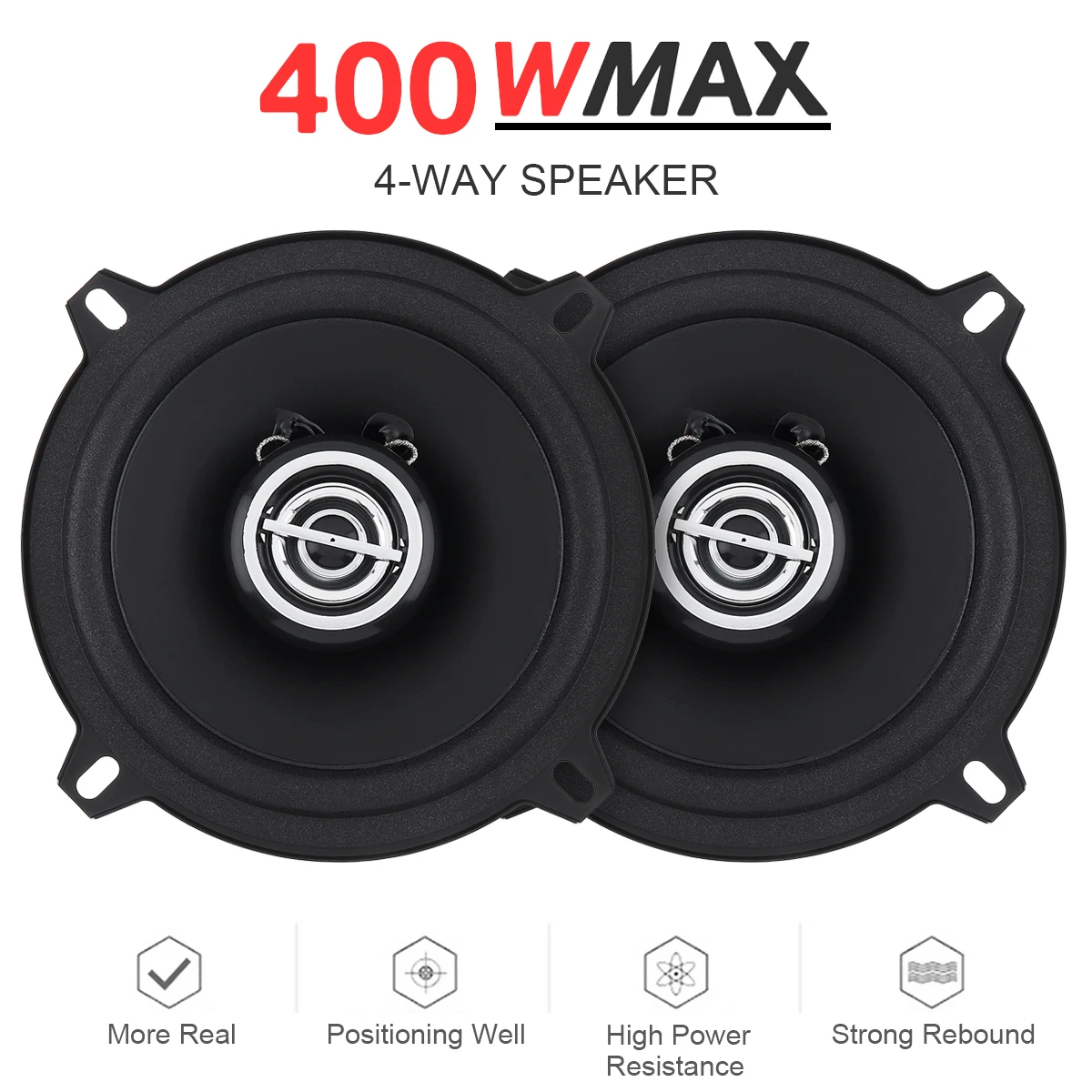 

2pcs 5 Inch 400W Universal Car Coaxial Speakers Audio Stereo Full Range Frequency HiFi for Car Auto Loudspeakers