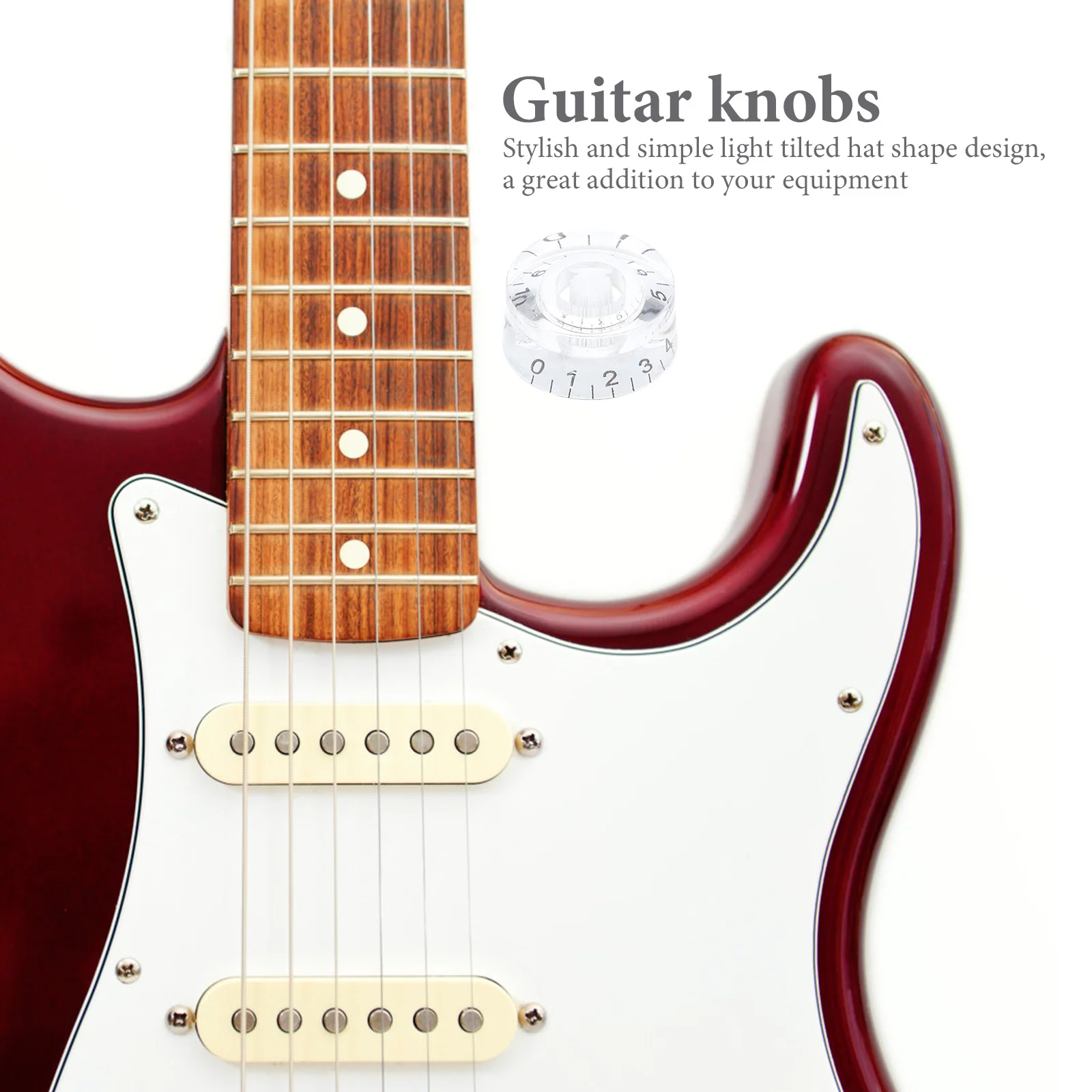 

4Pcs Potentiometer Knob Guitar Volume Control Caps Bass Tone Adjustment Knobs Clear Acrylic Guitar Parts Supplies