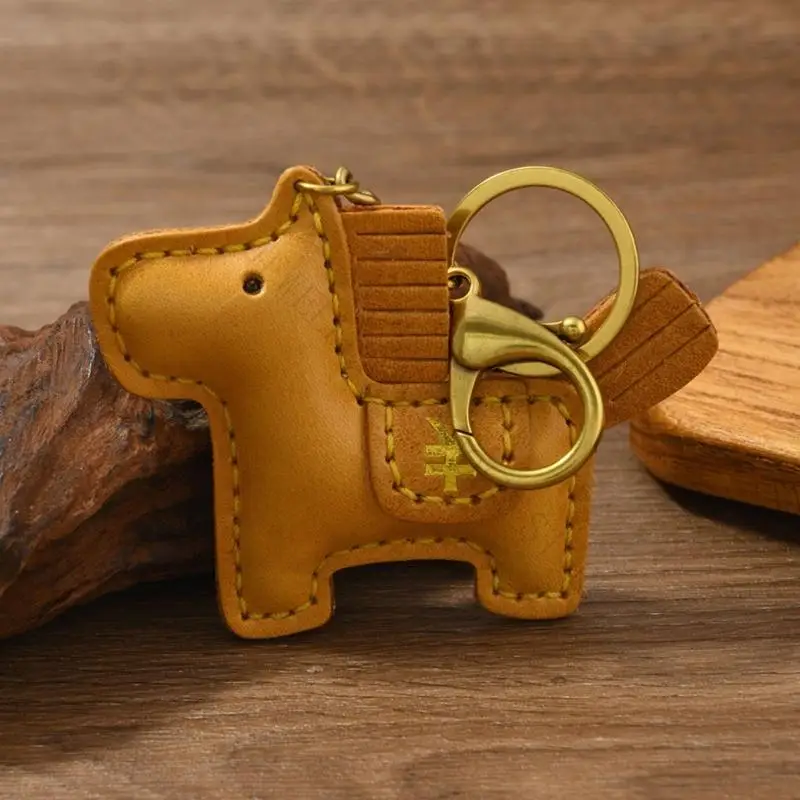 R7UF High Quality Leather Accessory With Adorable Horse Pendant For Everyday Carry