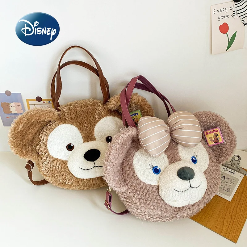

Disney New Plush Handbag Large Capacity Fashion Women's Plush Handbag Cartoon Cute Casual Plush Doll Women's Bag High Quality