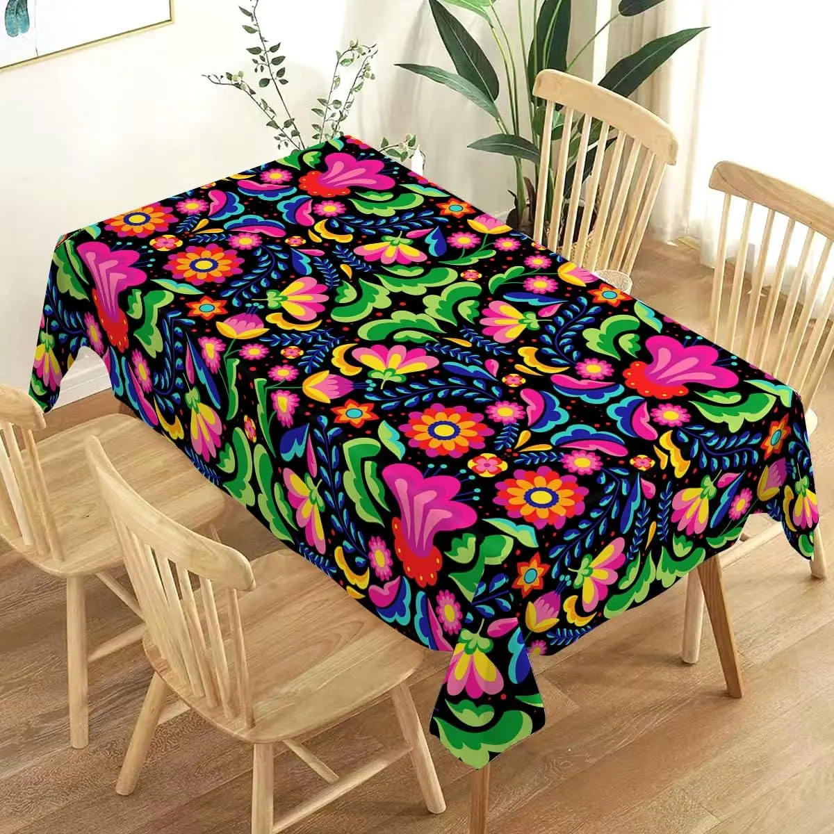 Mexican Fiesta Day of The Dead Rectangle Tablecloth Party Decorations Waterproof Cinco De Mayo Tablecloth Kitchen Table Decor