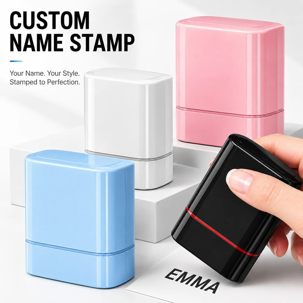 Self Inking Stamp - Personalized Custom Signature Stamp, Portable Pocket