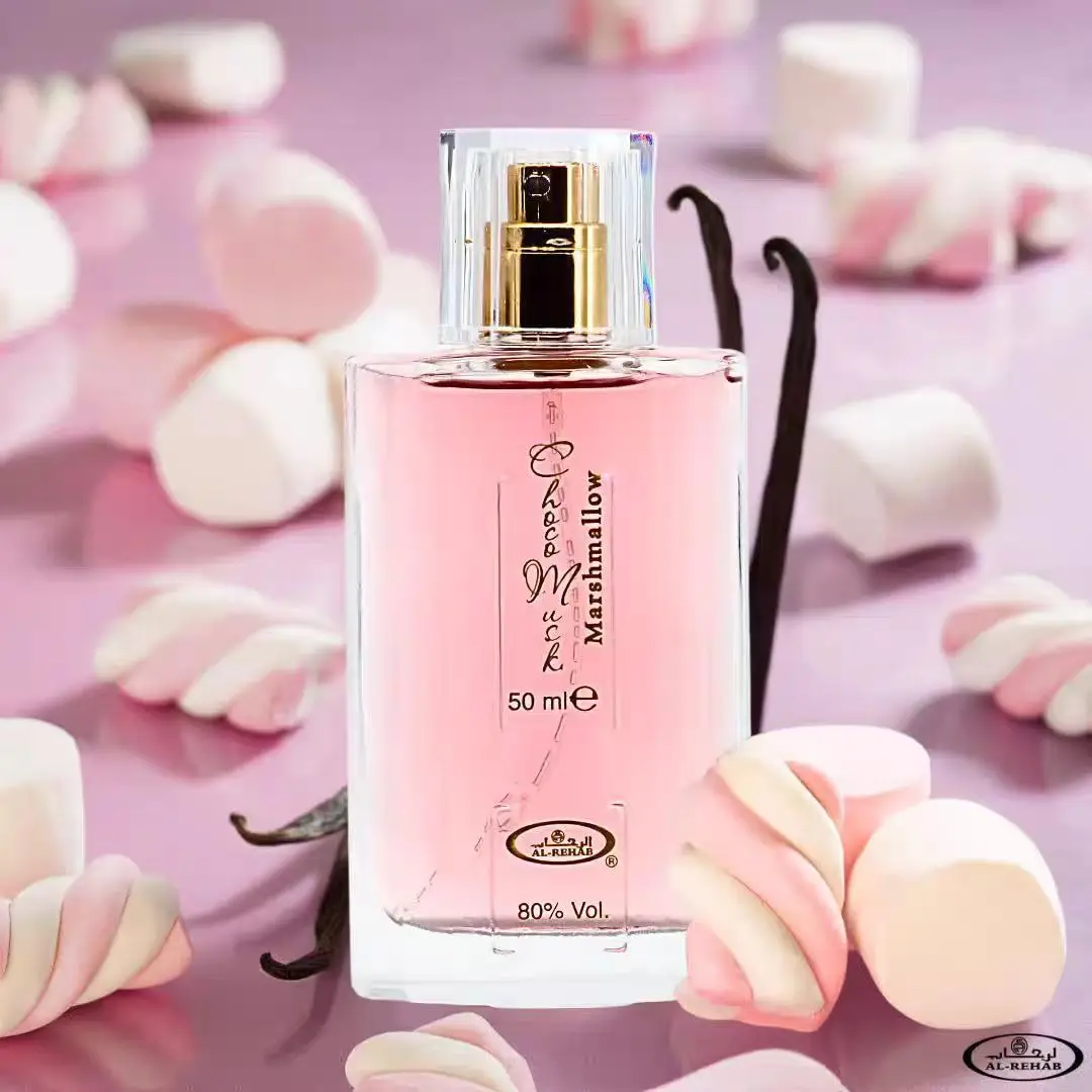 رذاذ عطر نسائي من Al Rehab Chocolate Musk Cotton Candy، نكهة حلوة ولذيذة، 50 مل/1.65 أونصة