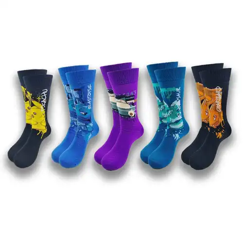 Calcetines de hombre con bonito patrón de dibujos animados, calcetines finos y cómodos de algodón de producción avanzada