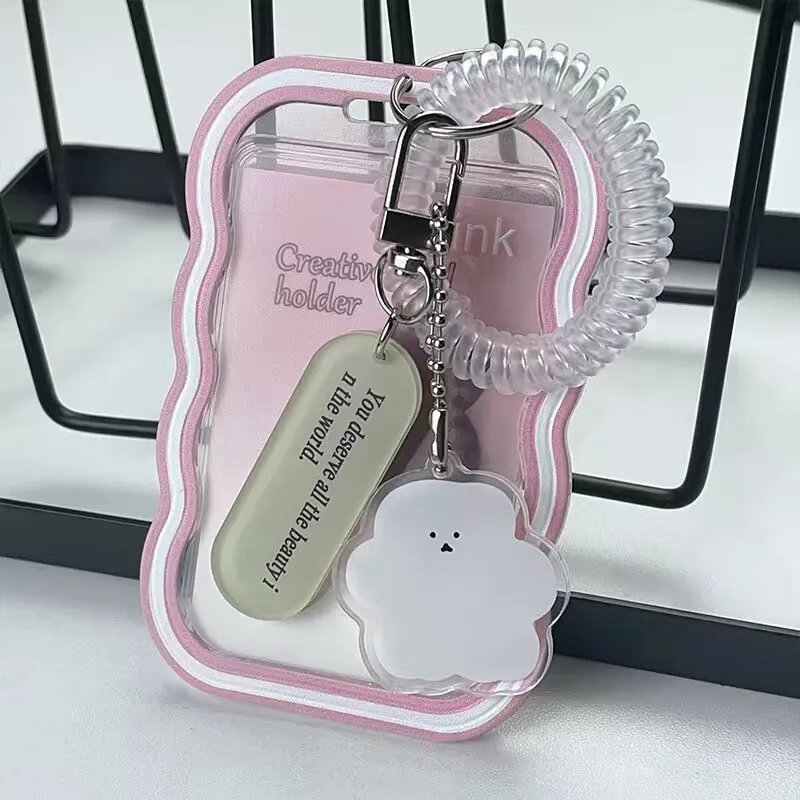 11CM Vertical High Quality Idol Photocard Holder Candy Lovely Pendant Photo Frame With Keychain Student ID Credit Card Cover