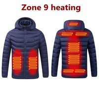 Men's parka Winter Warm USB Heating Jackets Smart Thermostat Pure Color Hooded Heated Clothing male bobojaco Warm padded jacket