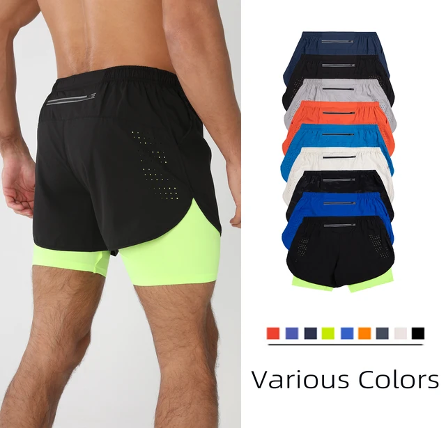 Spodenki gimnastyczne Męskie spodenki do biegania z kieszeniami z podszewką Pętla na ręcznik Szybkoschnące Lekkie spodenki treningowe Męskie oddychające sportowe spodenki sportowe