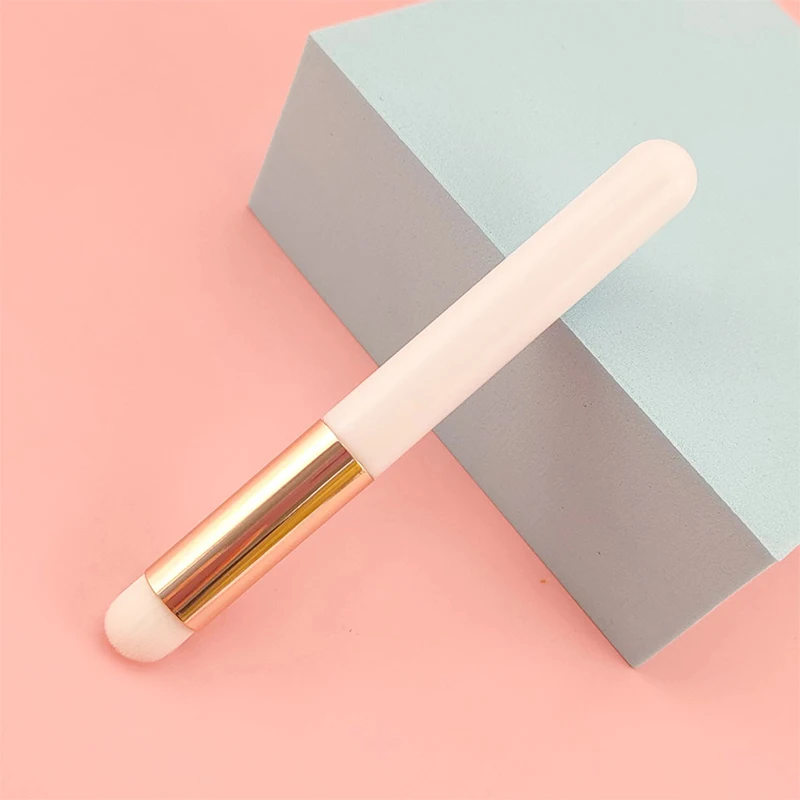 1pc silicone bálsamo labial máscara labial escova com otário capa de poeira batom pincéis de maquiagem cosmética escova de batom com caixa de armazenamento