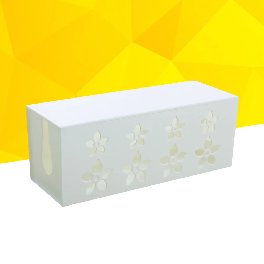 Wire Storage Box Plastic Hollow Solid Durable Household Supplies Size M White Thickened PP Wire Storage Container for Kitchen