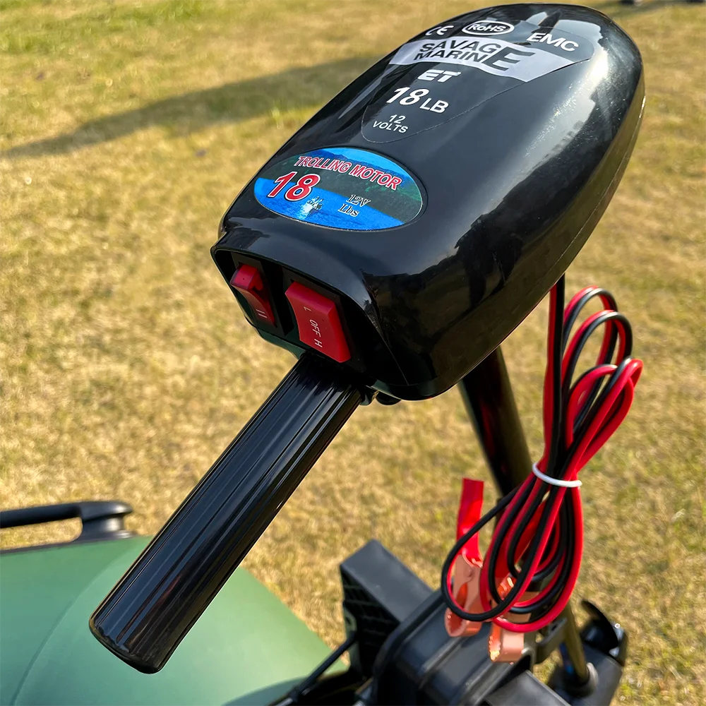 DC 12V Inflatable Boat Motor, 18LBS Electric Motor for Kayak Small Fishing Canoe, Dinghy Raft