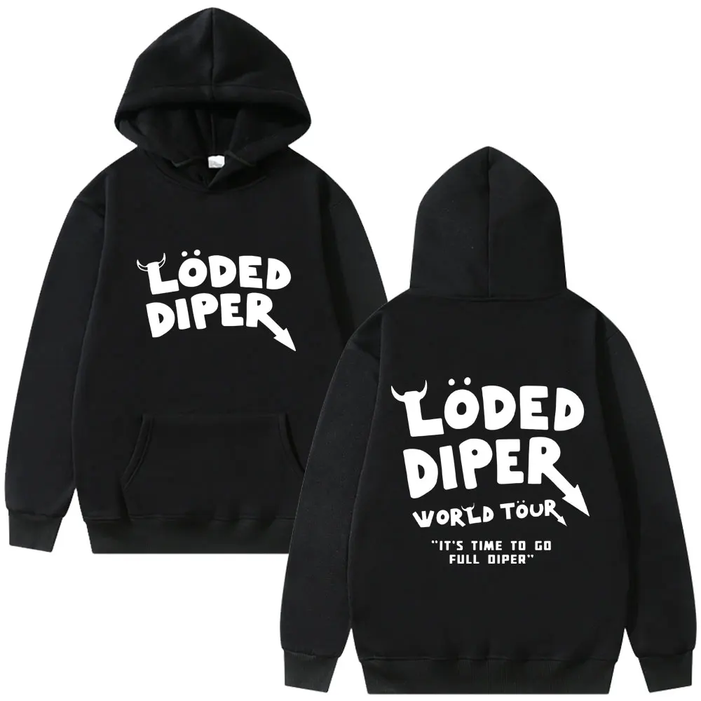 

Loded Diper World Tour Hoodie Men Women Clothing Vintage Rock Oversized Streetwear Men's Casual Fleece Cotton Pullover Hoodies