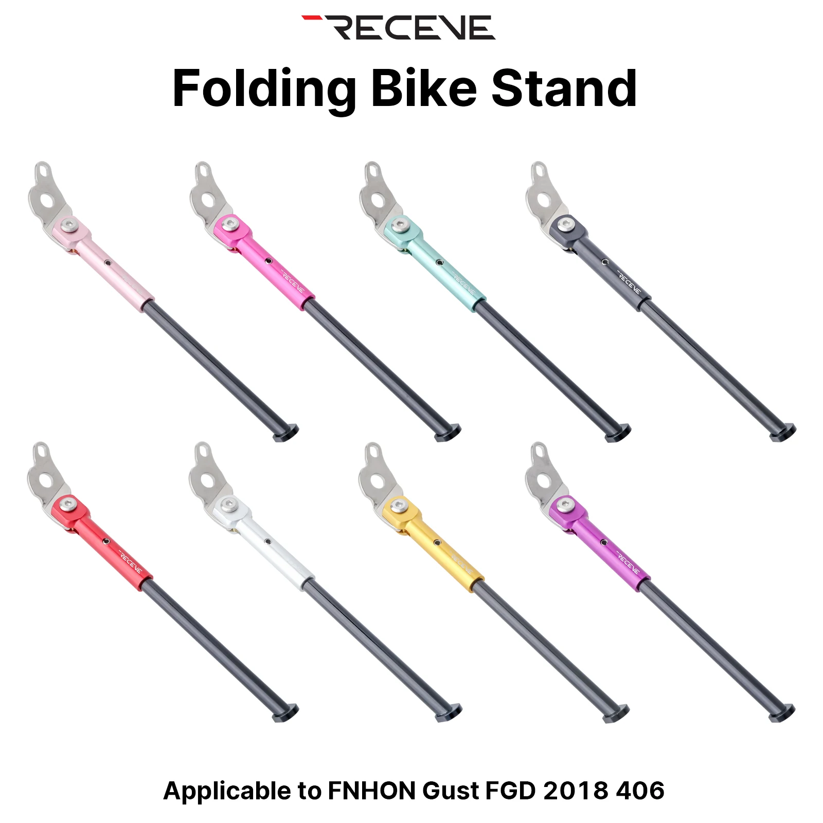 

RECEVE Folding Bicycle Kickstand 406 Aluminum Alloy Foot Support Bike Kickstand Parking Stand Footrest for FNHON Gust 20inch