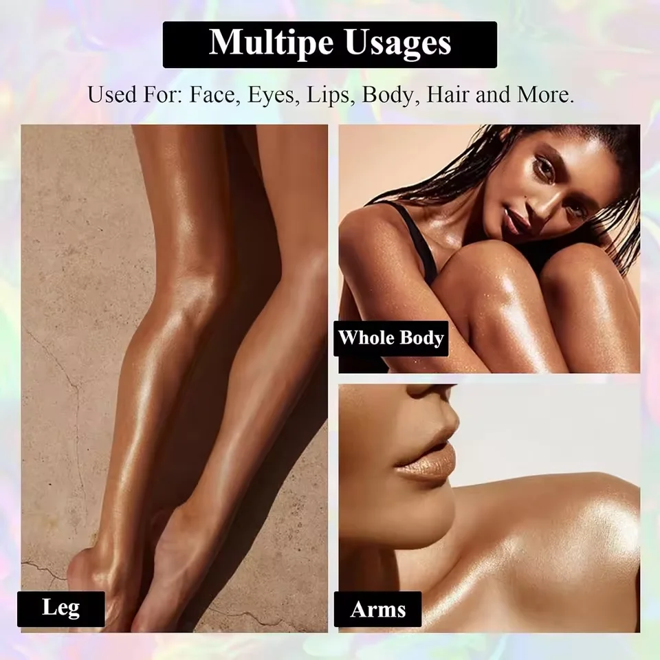 جل مكياج سائل بيرليسسينت دايموند هايلايتر كونتور عالي اللمعان، جل مكياج للوجه والجسم، لامع طبيعي