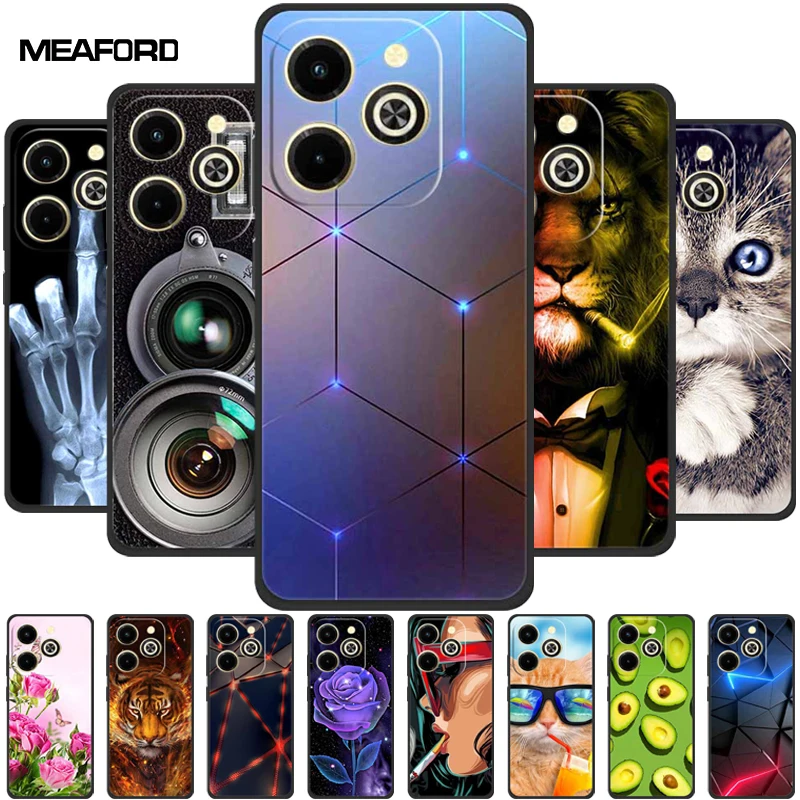 For Infinix Hot 40i Case Phone Cover Shockproof TPU Soft Silicone Fundas for Infinix Hot40i 4G X6528B Luxury Coque Cartoon Capa