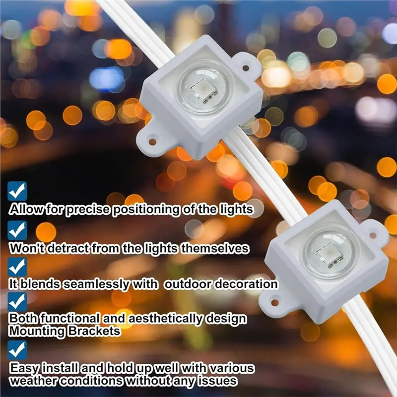 A01F-LED مشبك دعامة تثبيت الضوء لـ Govee H705 مع براغي مقاطع تركيب مقاومة للماء