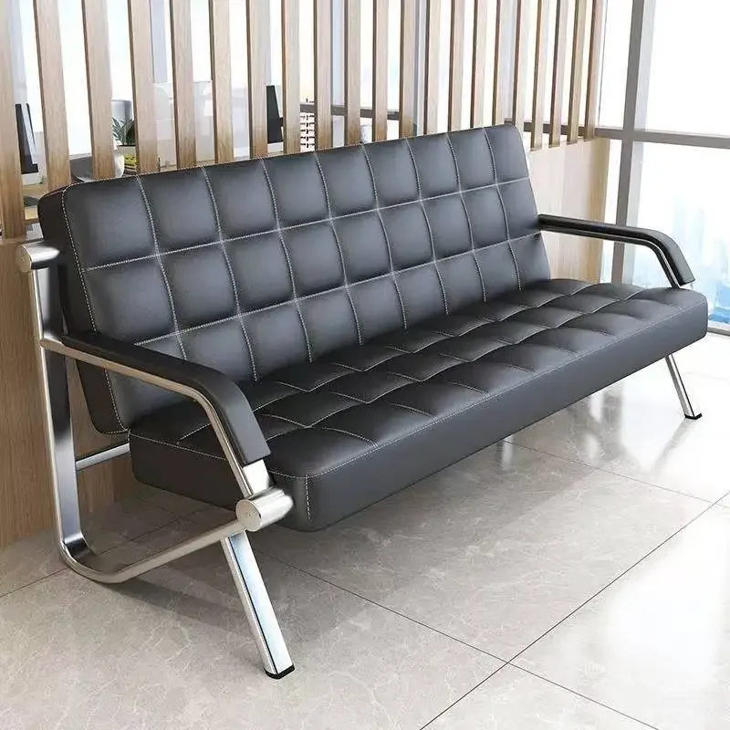 

Modern Luxury Sofa Top Design Office 3 Piece Seater 3 Sets Black Leather Couch Sofa