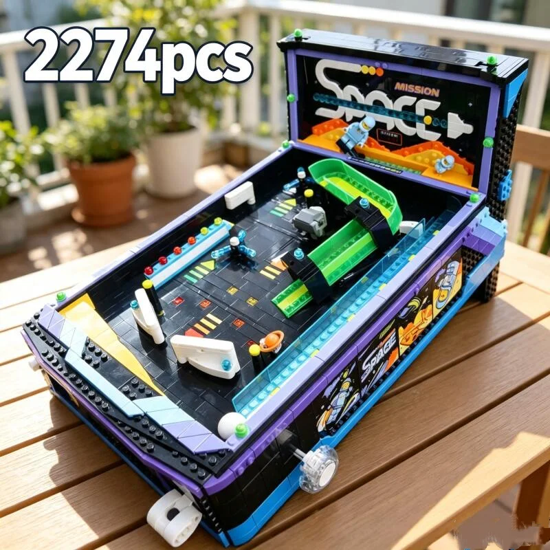 Image of 2274 Teile Neues Produkt Space Arcade Pinball-Maschine Bausteine Retro-Spieltisch-Modell DIY Bausteine Spielzeug für Erwachsene Sammler Geschenk