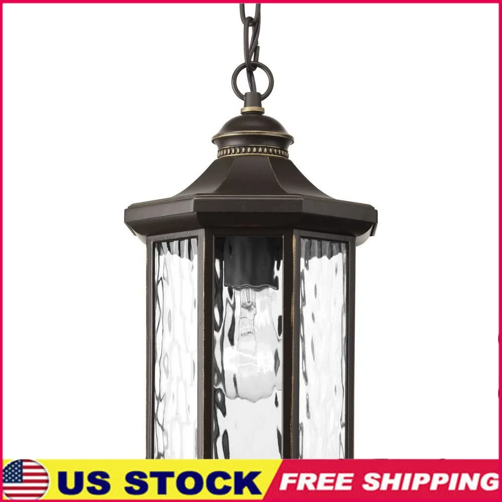 

Уличный подвесной фонарь 1, легкая античная бронзовая отделка, восьмиугольный дизайн, прозрачный стеклянный абажур, прочный алюминий с рейтингом влаги