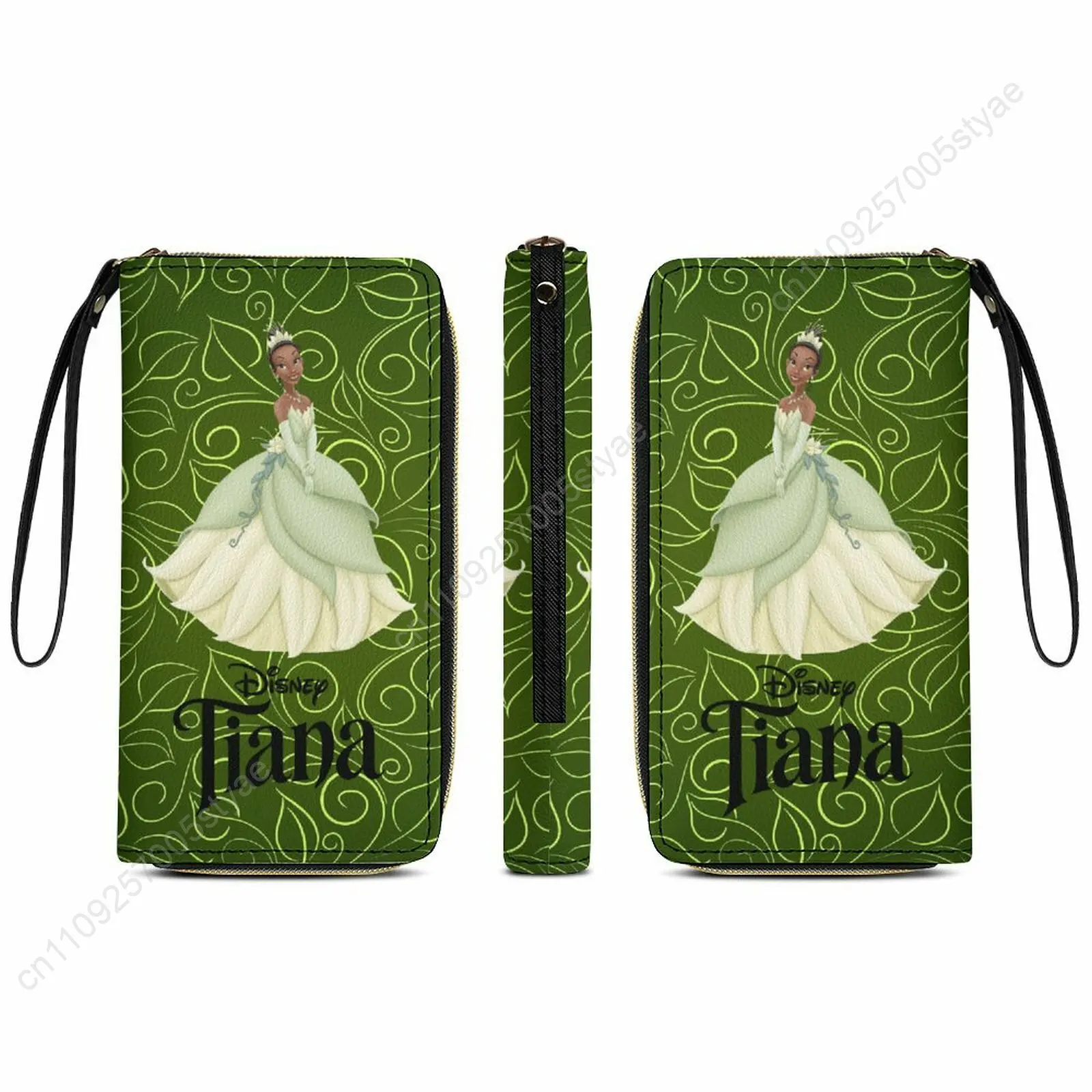 

Tiana Leather Wallet Disney Licensed Customizable Personalized Design Your Pattern Portable Purse Double-sided Printing
