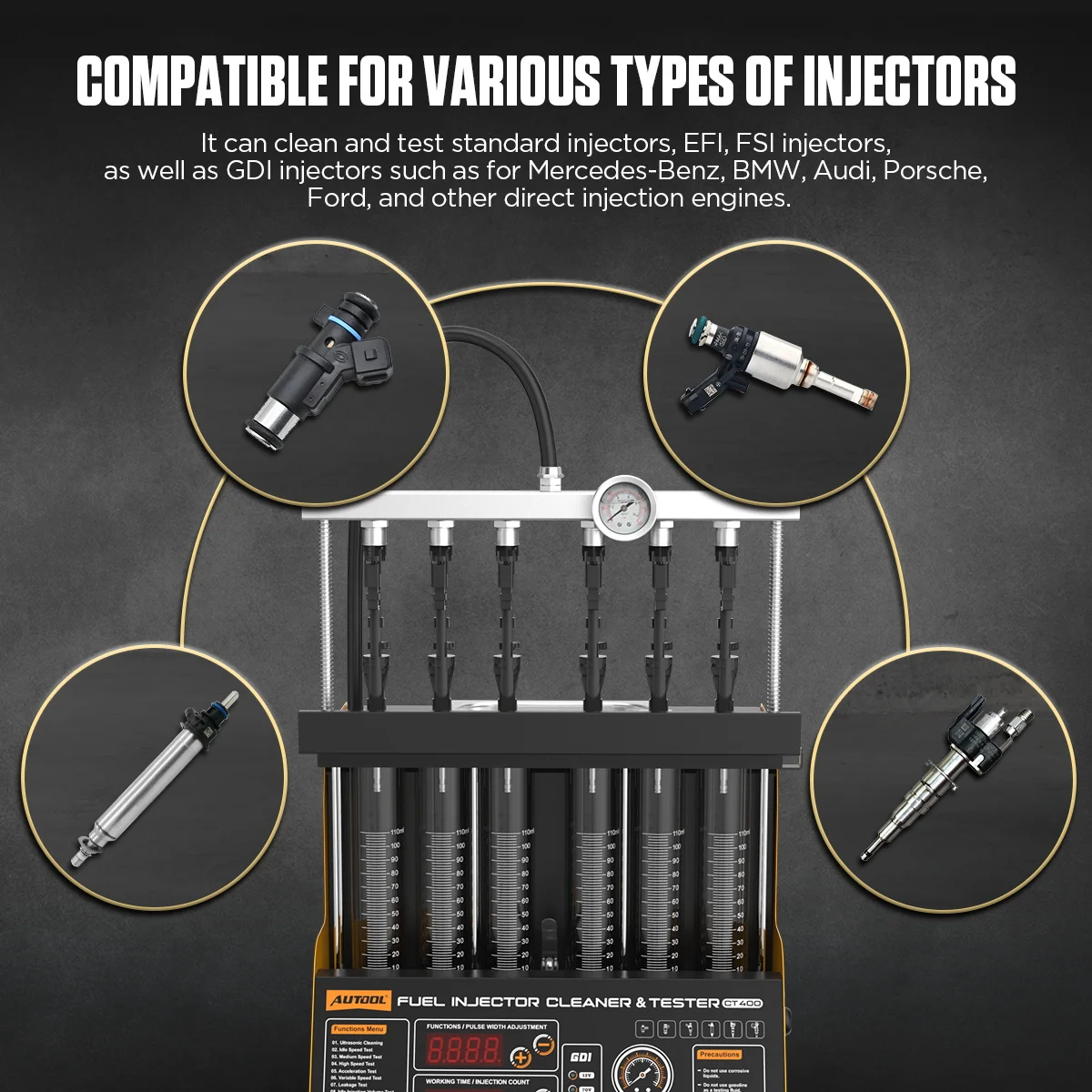 

CT400 GDI EFI FEI Injector Tester Cleaner Machine