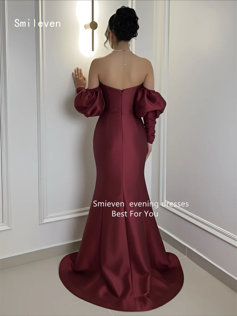 Suknia balowa Smileven Luxury Mermaid, prosta, bez ramiączek, sukienka na imprezę, z odkrytymi ramionami, sukienka na specjalną okazję, szyta na miarę, 2026