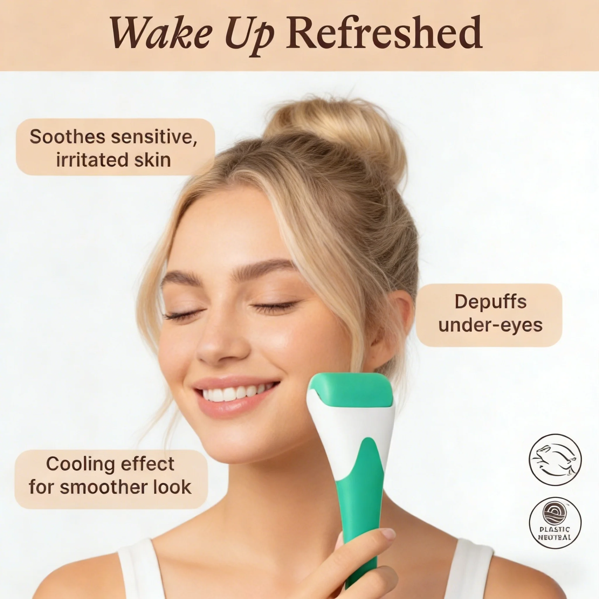 Rouleau de glace pour le visage et les yeux, soulagement des yeux gonflés, réducteur de rides, masseur Facial, outil de soins de la peau, appareil de beauté, thérapie par le froid