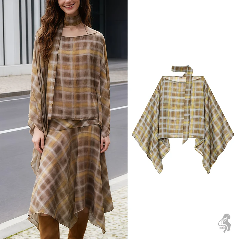 

Женский модный большой клетчатый шарф-накидка большого размера, свободный и мягкий, стильный и универсальный, необходимый для осени и зимы