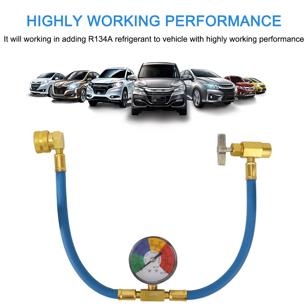 Freon r134a Air Conditioning Recharge Hose Car Air Conditioner Tools With Measuring Gauge