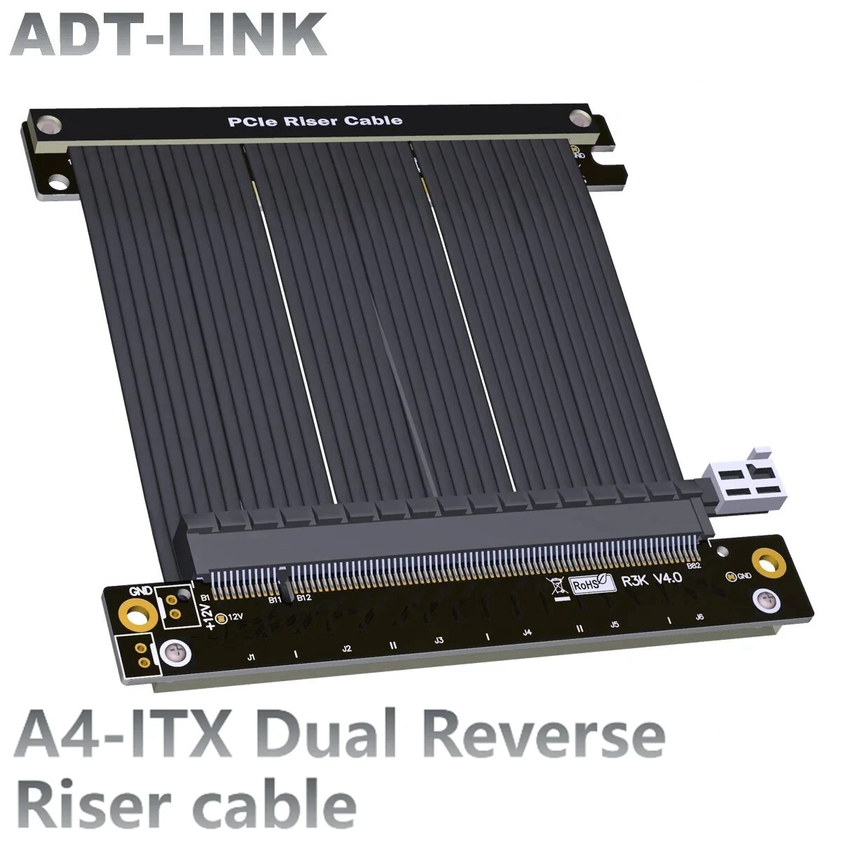 

ADT-Link PCI-Express 4.0 x16 Riser Cable Graphics Video Cards GPU High Speed Reverse Riser Gen4 Flexible Extension For ITX A4 PC