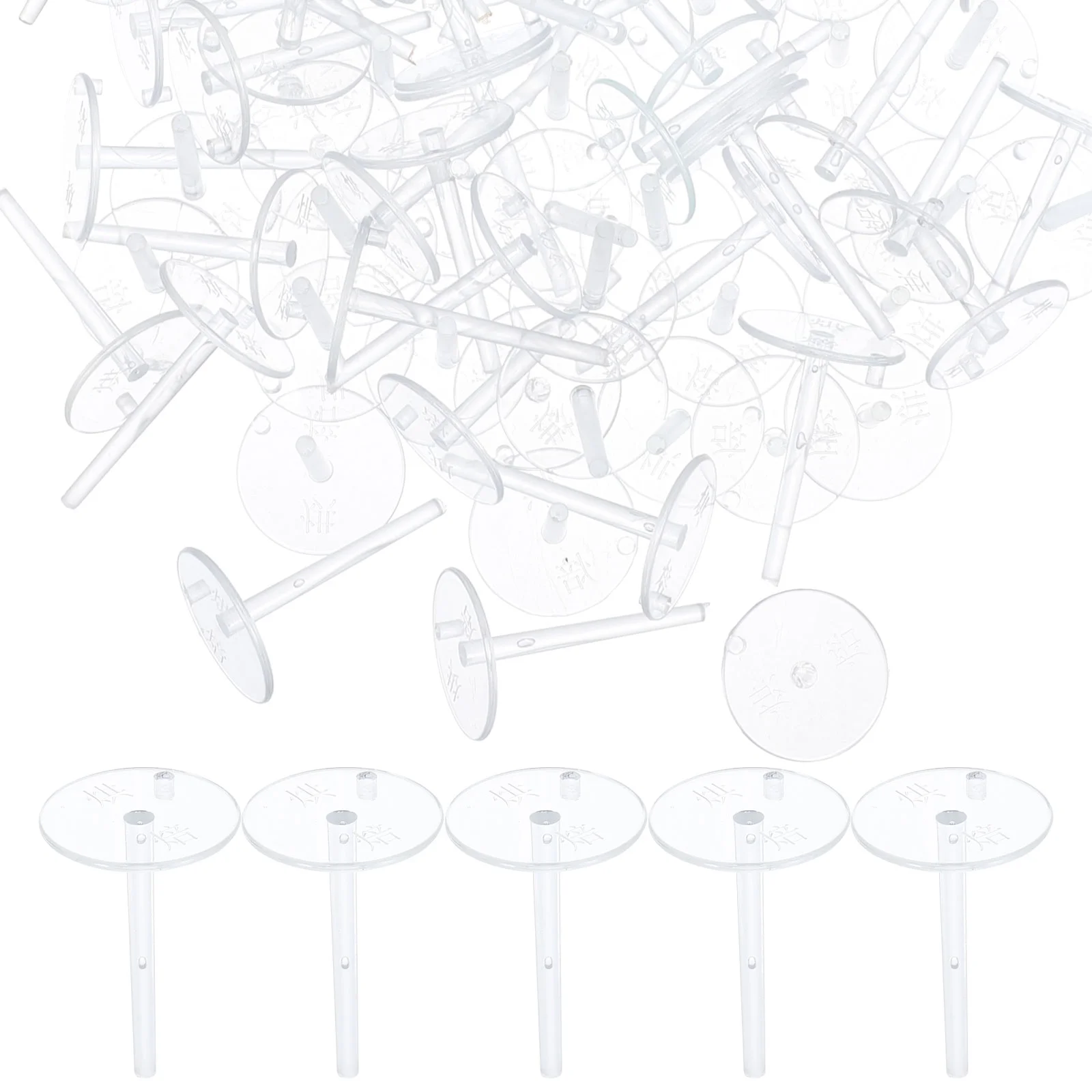 

100 Pcs Cake Decorating Base Plastic Nail Cupcake Lifters Clear Holder Toy Inserts Safe Easy Use Celebrations