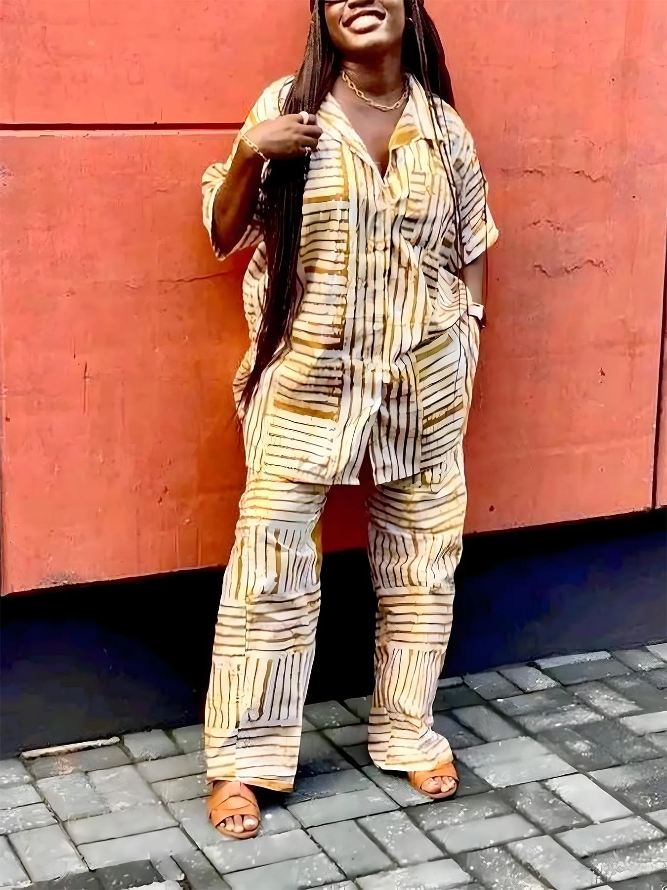 

Лучший – Оповещение про продавца! Свободный комплект в полоску в стиле ретро, модный повседневный выбор