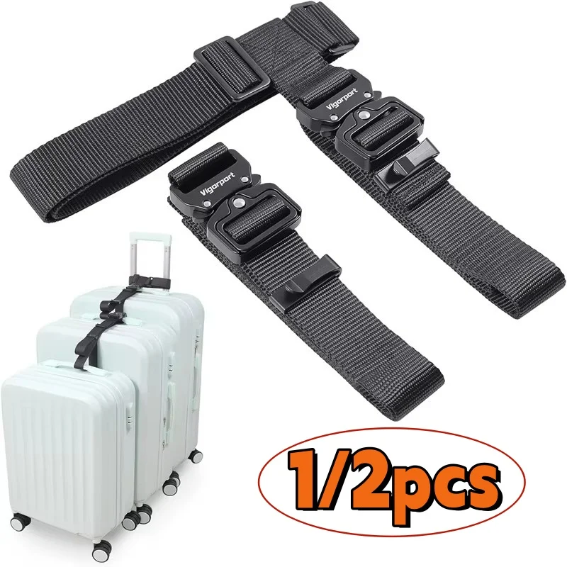 

Luggage Straps For Suitcases Metal Spring Clip Nylon Adjustable Suitcases Belts Luggage Belt For Carry On Bags Wheelbarrow Wear