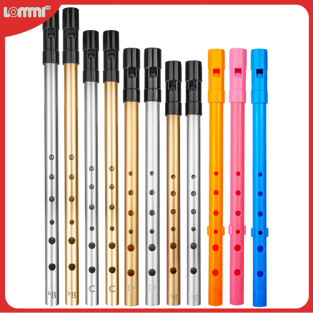 LOMMI Irish Whistle Flute C/D Key 6 Holes Flute Instrument Aluminum Alloy Professional Beginner Christmas Gifts Mini Flute