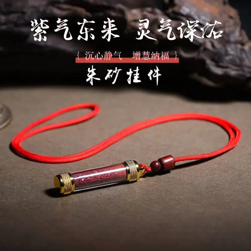 Xiangxi-Pendentif de sac de bébé en poudre de pierre originale Phoenix Cinnabar, minerai brut naturel, sable Zijin, pendentif Benmingnian pour hommes et femmes