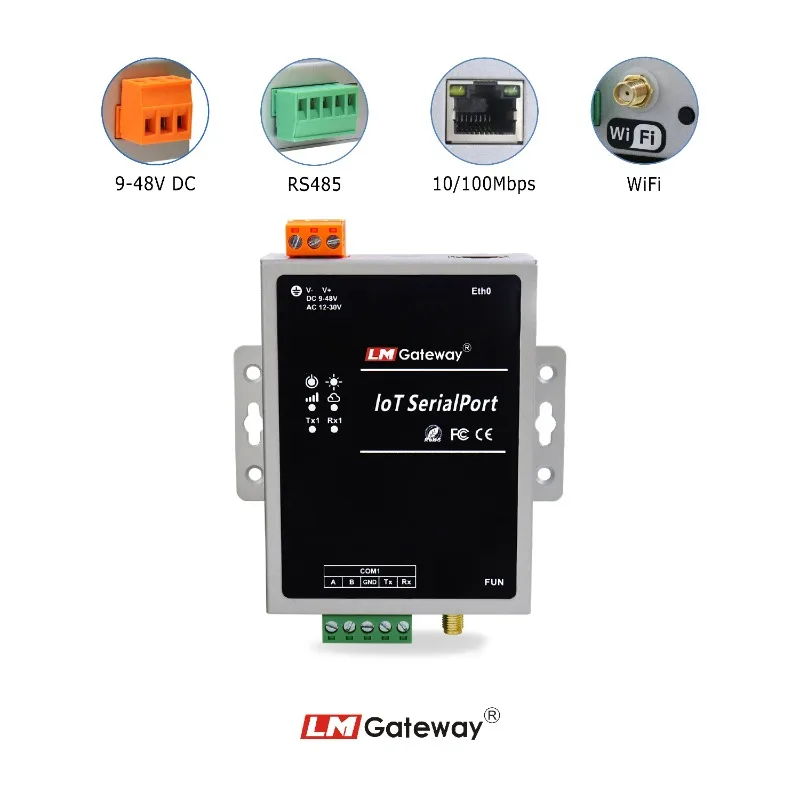 WiFi remoto IoT Edge Computing Gateway IO MQTT Modbus Gateway RS485/232/Ethernet Modbus RTU a dispositivo industriale TCP