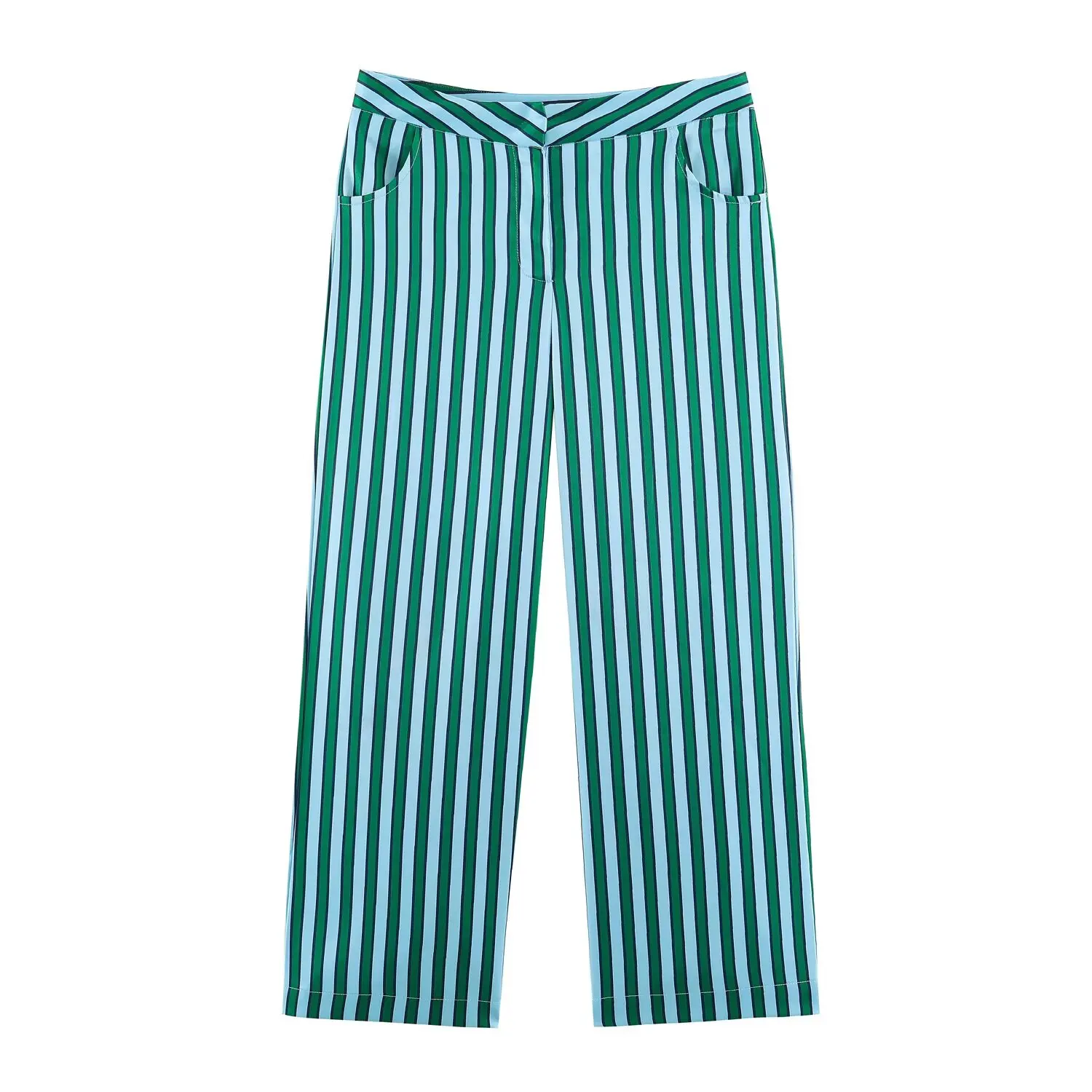 KONDALA Damen Schickes Gestreiftes Hosen-Set 2026 Sommer Trendiges High-Street-Urlaubsset Elegante Freizeit-Hemden mit Seilknöpfen, Lange Hosen – Detail 17