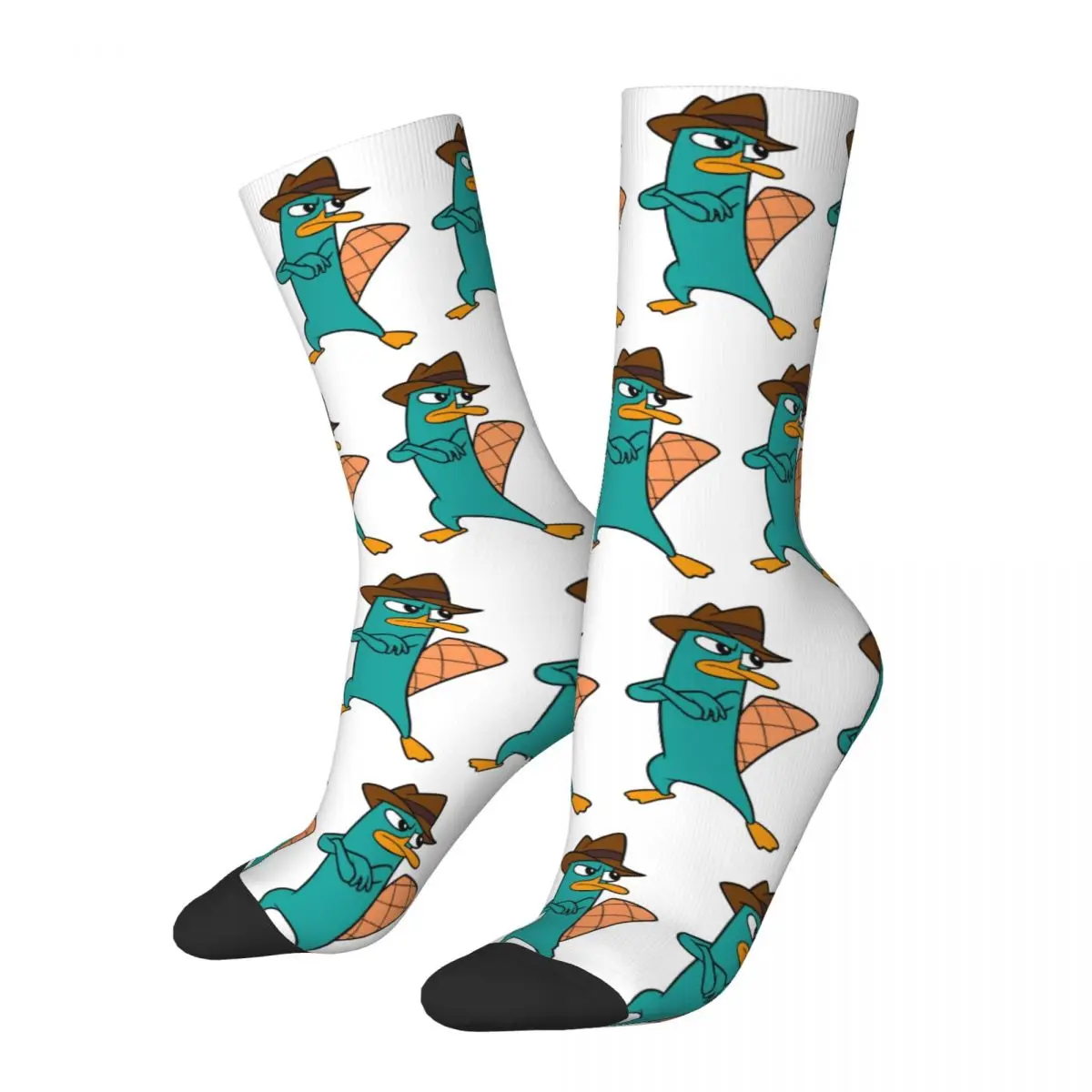 Winter Warm Casual Women Men Perry The Platypus Animal Socks Sweat Absorbing Basketball Socks