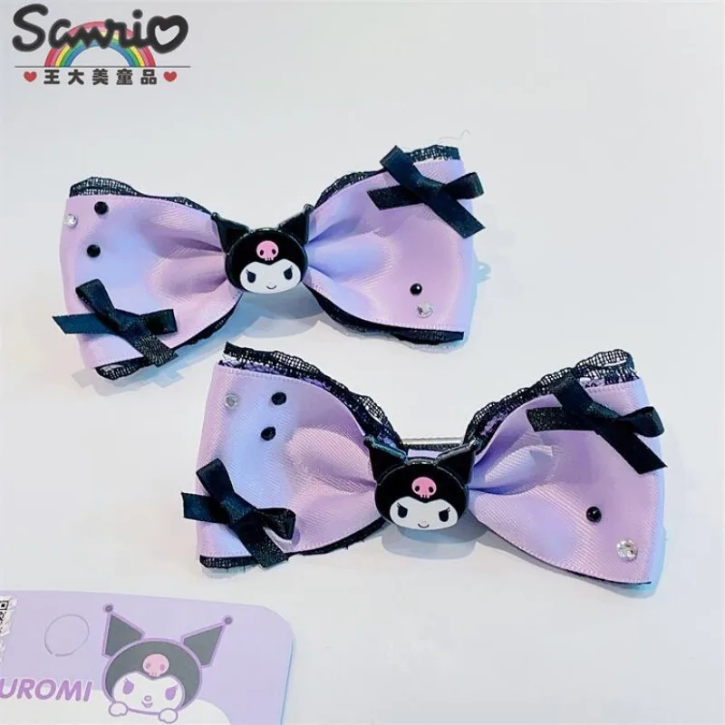 Sanrio Hairclips Kawaii Hair Accessories Hello Kitty Baby Girl Bows Hair Clip Headbands Ties Fashion Hairties Kuromi Girls Fall